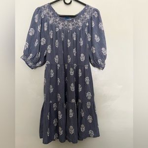 Old Navy Smocked and Embroidered Chambray Dress
